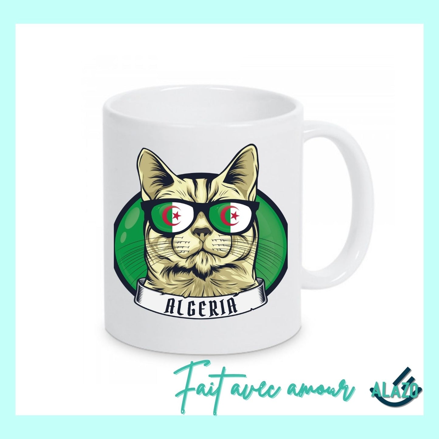Mug Chat Algérien – Design Cool & Patriotique