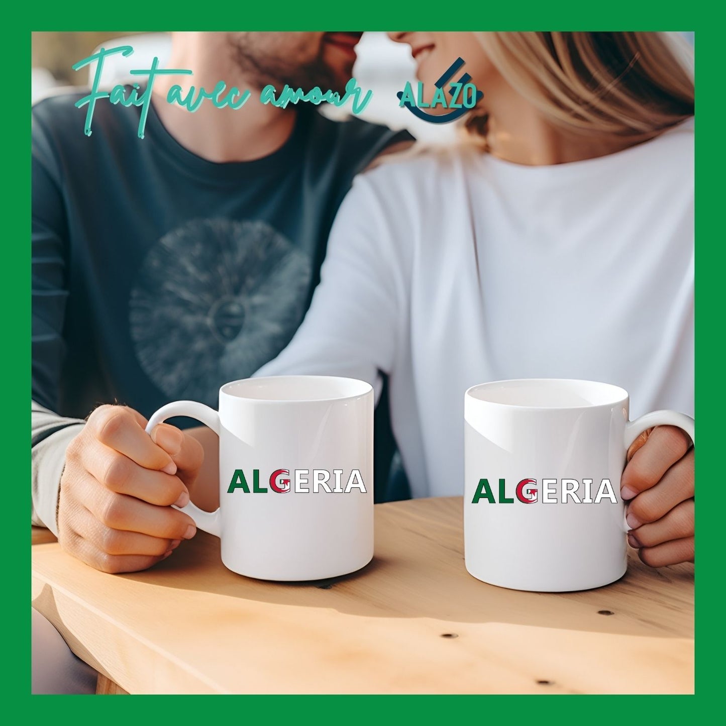 Tasse Café Algérie Typo, Mug Souvenir Algérien, Collection Tasse, Idée Cadeau Algérie, Souvenir Culturel