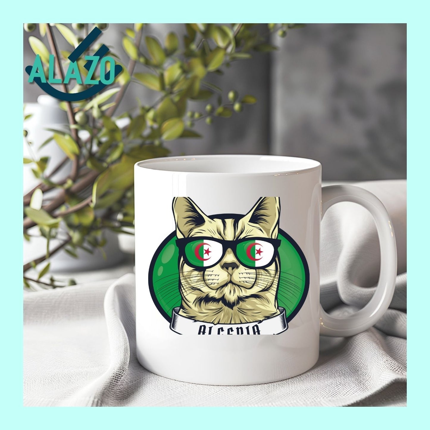 Mug Chat Algérien – Design Cool & Patriotique