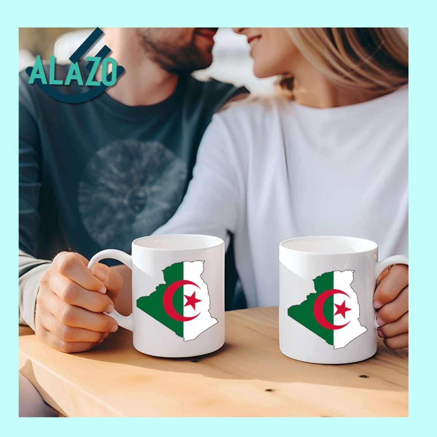 Tasse Café CARTE ALGERIE, Mug en Céramique, Cadeau Original, Tasse Design, Carte de l'Algérie, Souvenir Algérie