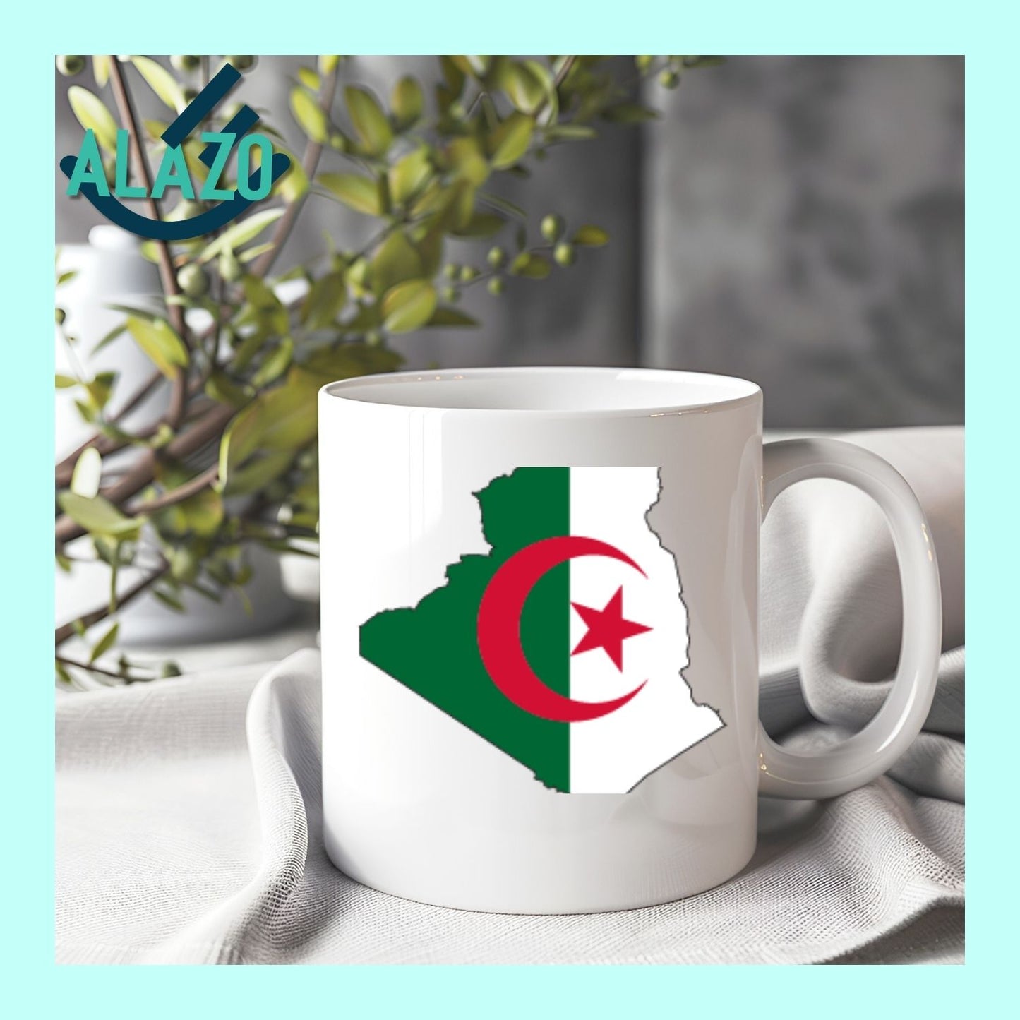 Tasse Café CARTE ALGERIE, Mug en Céramique, Cadeau Original, Tasse Design, Carte de l'Algérie, Souvenir Algérie