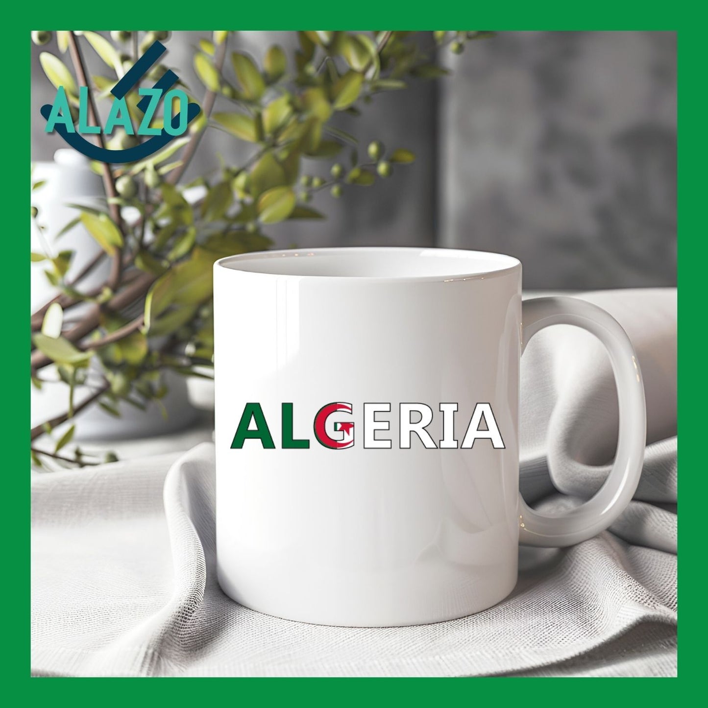 Tasse Café Algérie Typo, Mug Souvenir Algérien, Collection Tasse, Idée Cadeau Algérie, Souvenir Culturel