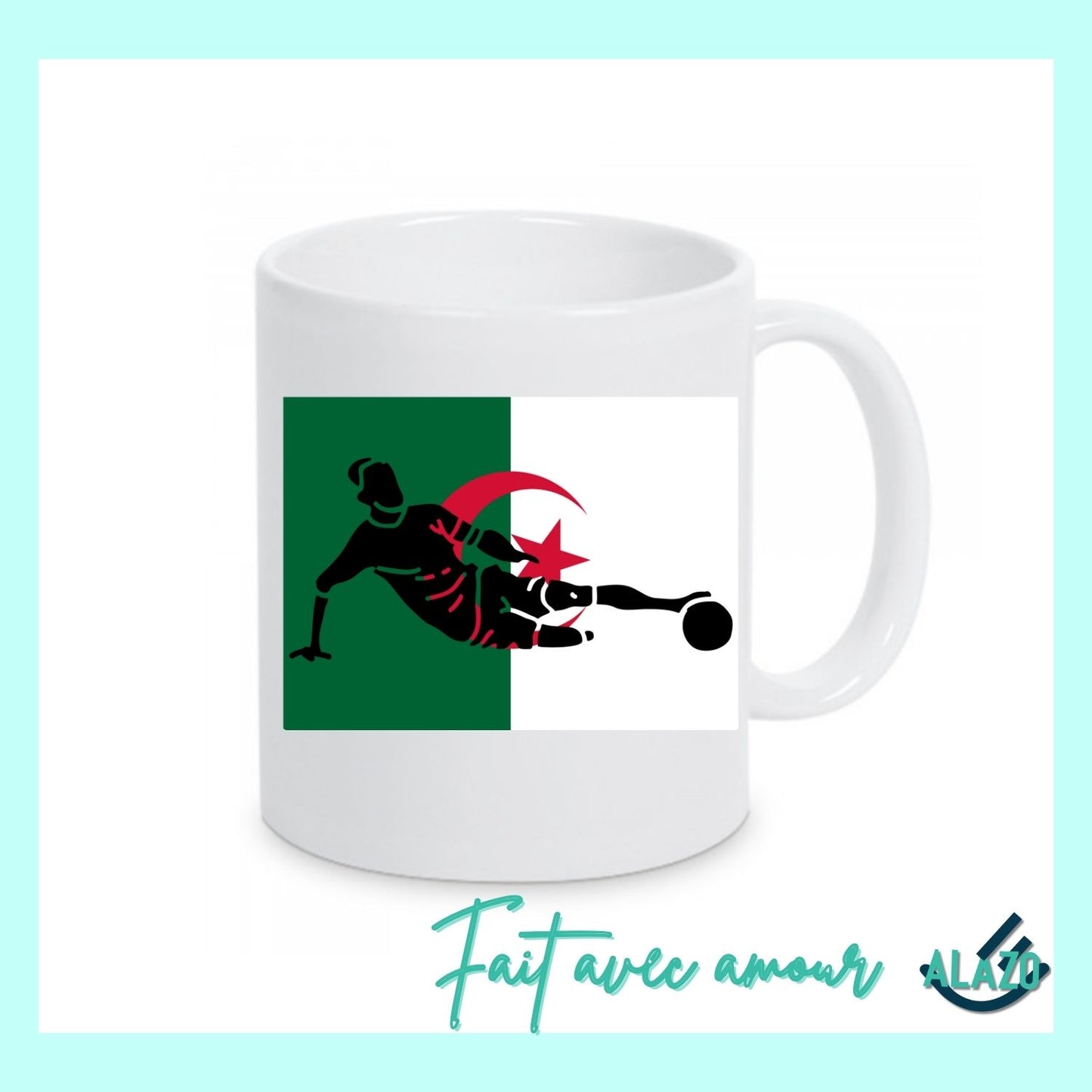 Mug Football Algérie – Joueur & Drapeau National