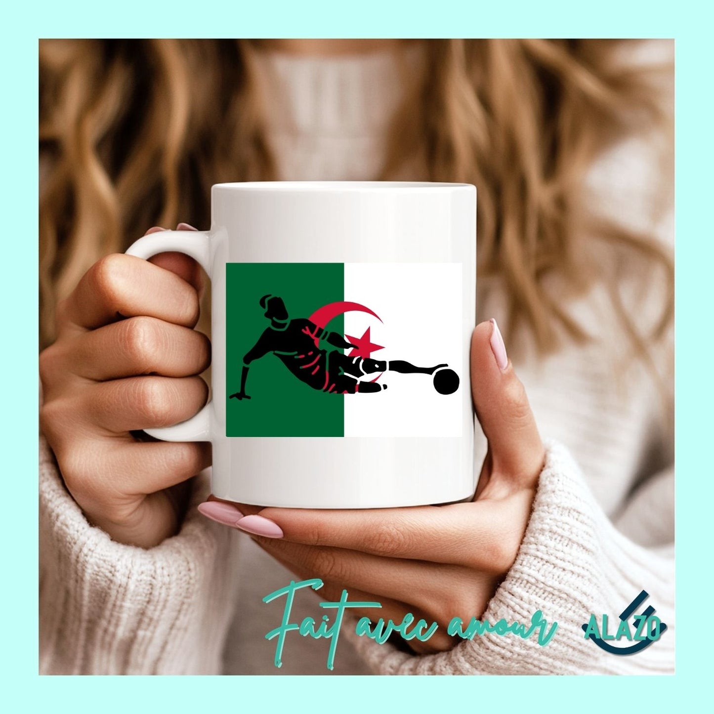Mug Football Algérie – Joueur & Drapeau National