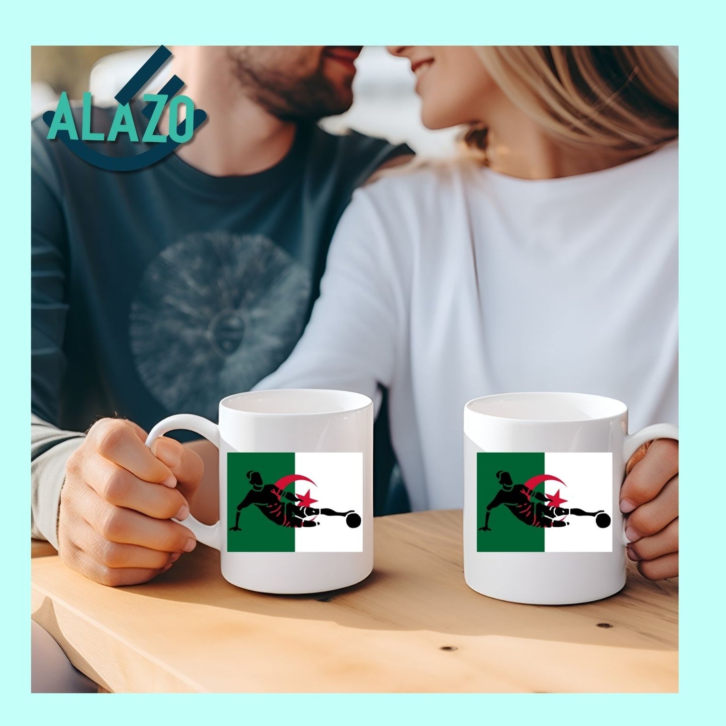 Mug Football Algérie – Joueur & Drapeau National