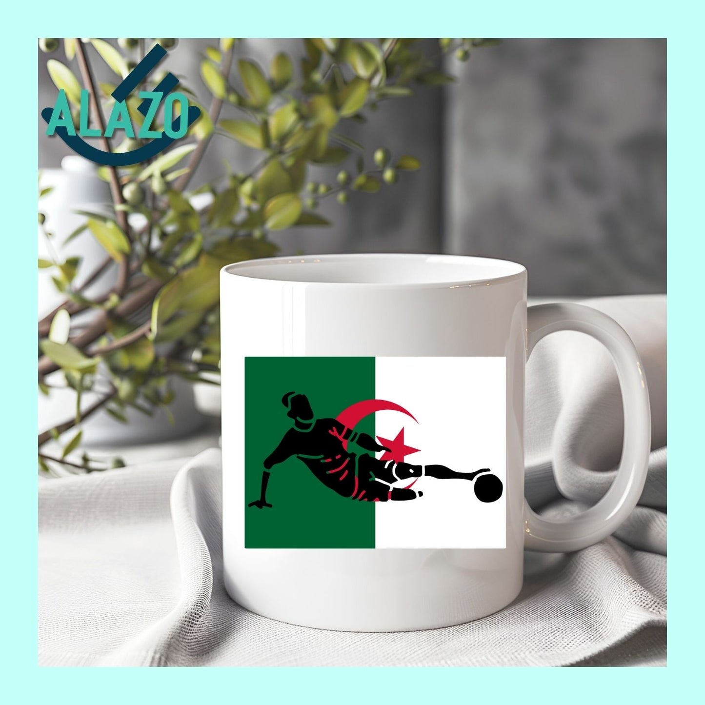 Mug Football Algérie – Joueur & Drapeau National