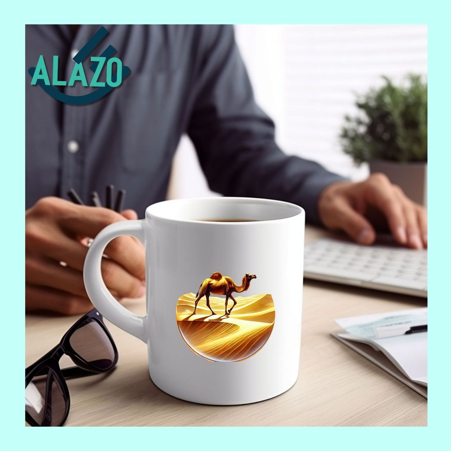 Mug Sahara Algérien – Chameau & Dunes Dorées