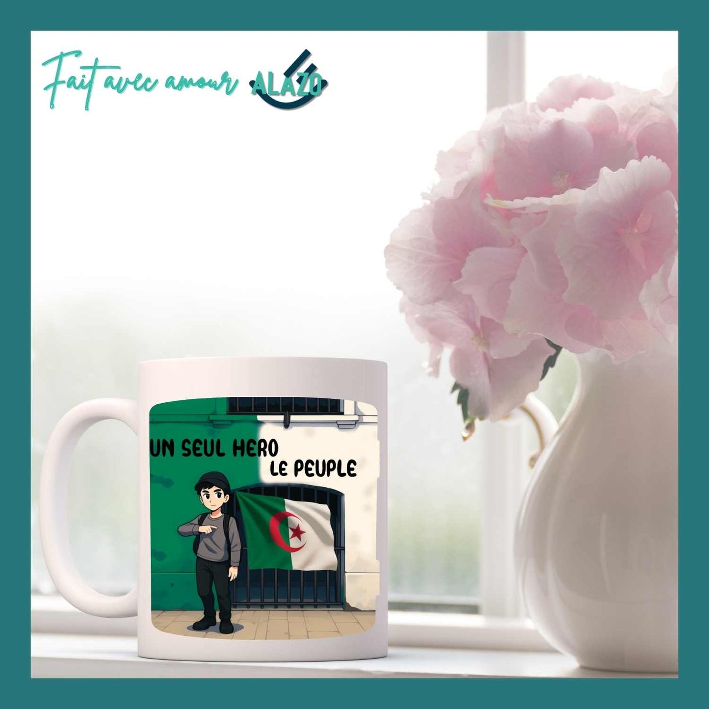 Mug “Un Seul Héros : Le Peuple” – Tasse Algérie Héros National, Cadeau Patriotique et Symbolique