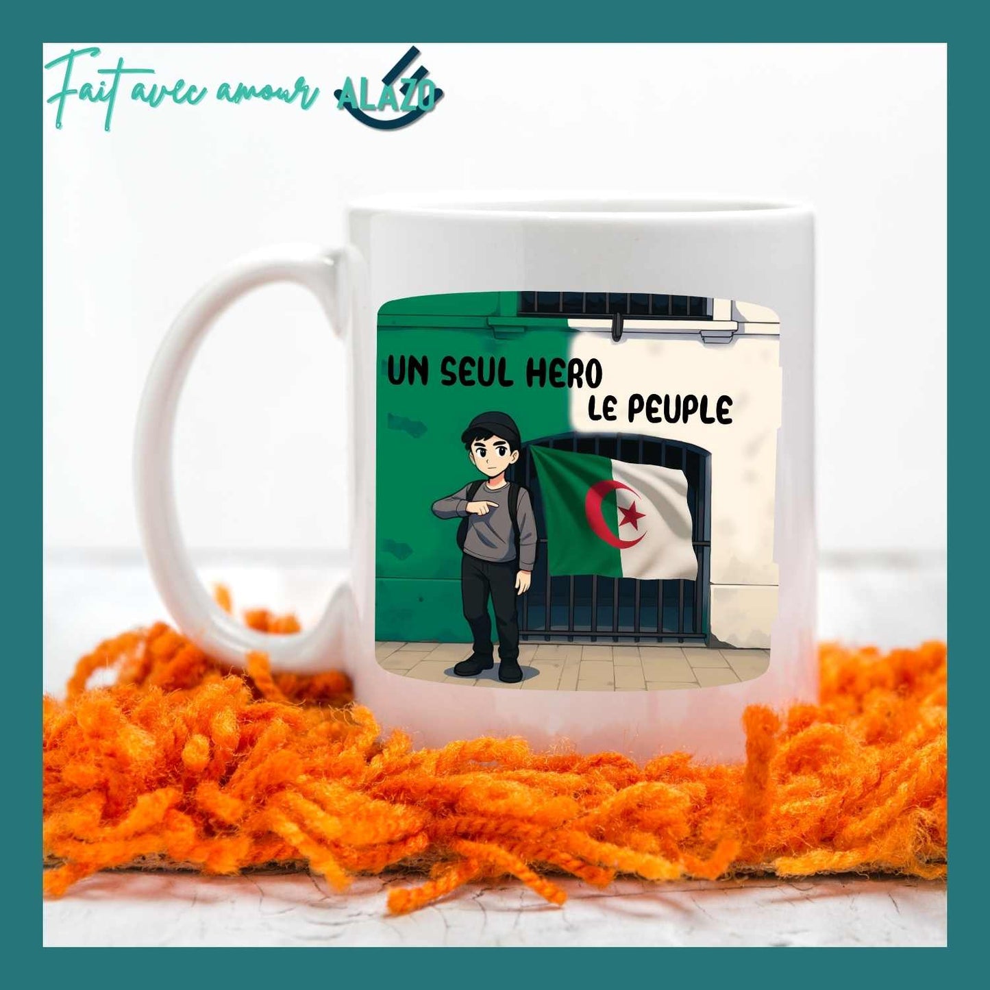 Mug “Un Seul Héros : Le Peuple” – Tasse Algérie Héros National, Cadeau Patriotique et Symbolique