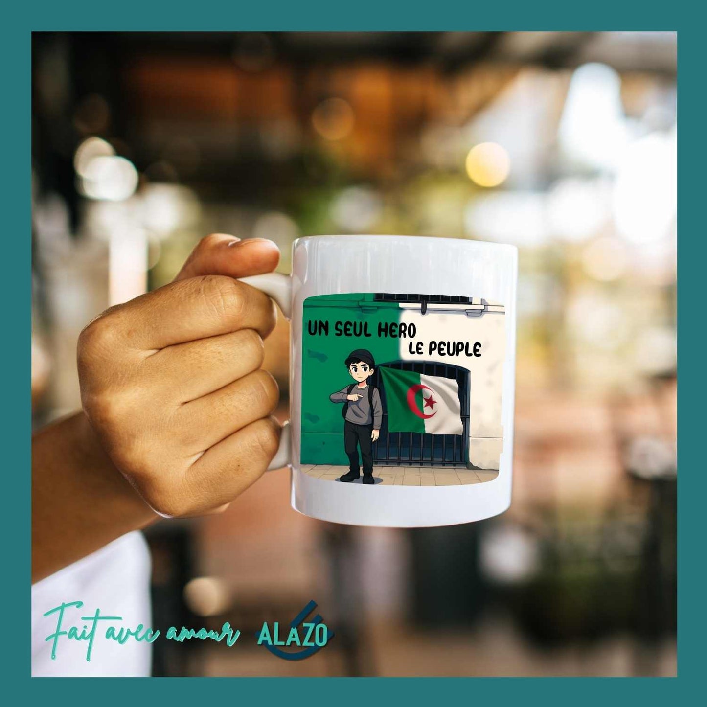 Mug “Un Seul Héros : Le Peuple” – Tasse Algérie Héros National, Cadeau Patriotique et Symbolique