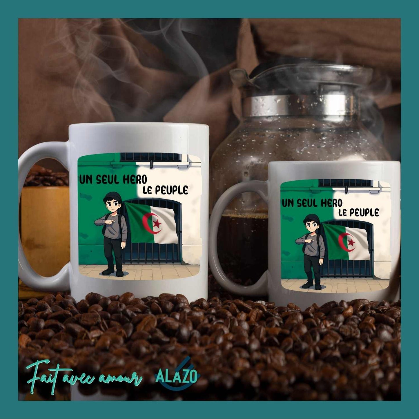 Mug “Un Seul Héros : Le Peuple” – Tasse Algérie Héros National, Cadeau Patriotique et Symbolique