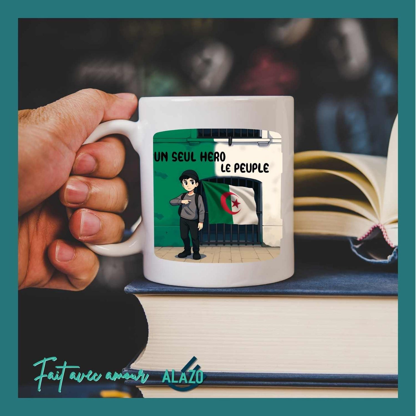 Mug “Un Seul Héros : Le Peuple” – Tasse Algérie Héros National, Cadeau Patriotique et Symbolique