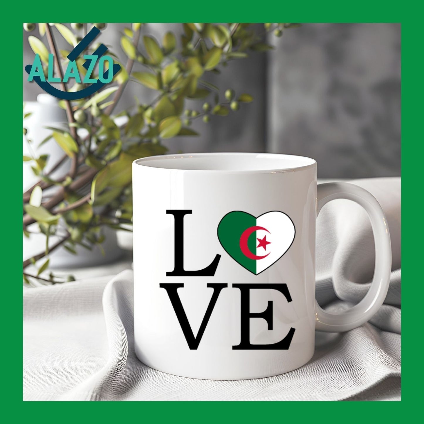 Mug LOVE Algérie, Cadeau Pour Algérien, Tasse Algérie, Souvenir d'Algérie, Tasse Café, Idée Cadeau Algérie