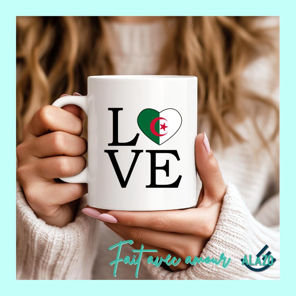 LOVE Algeria Mug, Gift For Algerian, Algeria Cup, Algeria Souvenir, Coffee Mug, Algeria Gift Idea