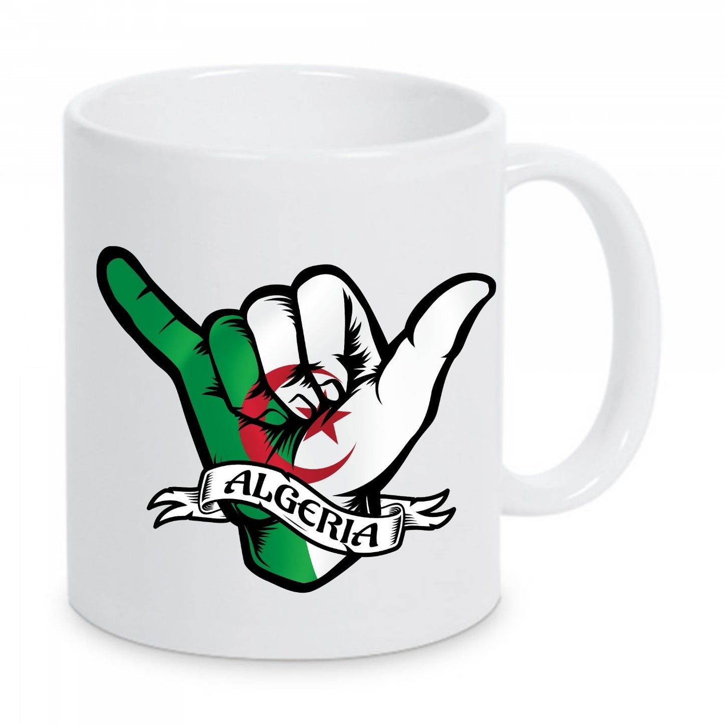 Mug Thématique "Main Algérie", Cadeau Culture Algérienne, Tasse Café, Accessoire Cuisine, Vaisselle, Souvenir Algérien