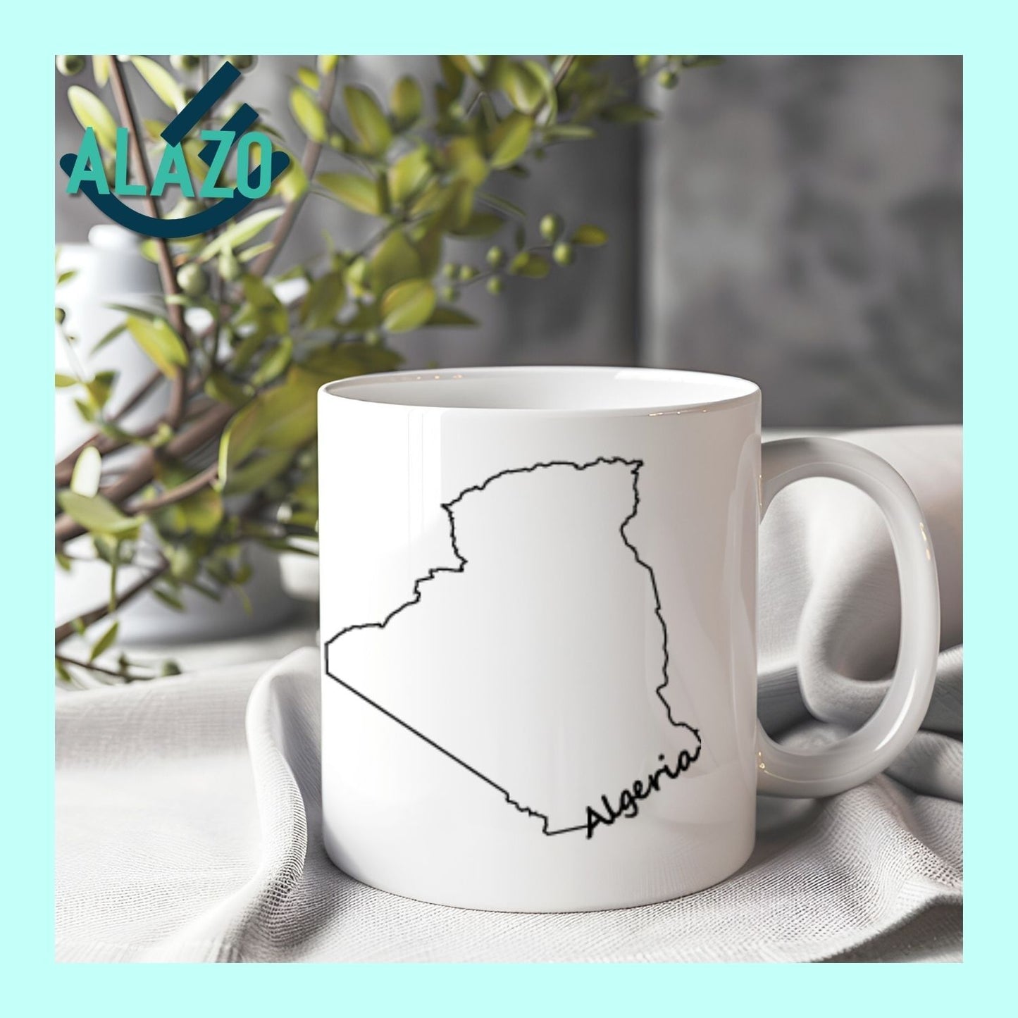 Tasse CARTE Algérie, ecriture algerie Mug Carte, Cadeau de voyageur, Cadeau d'anniversaire, Carte Algérie, Cadeau souvenir (Copie)