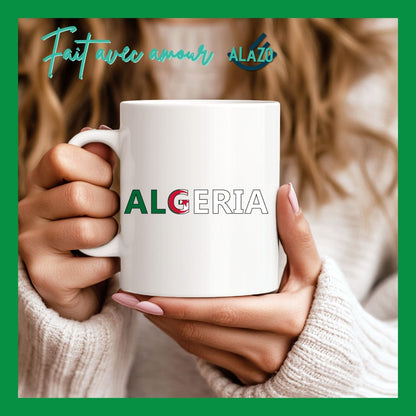 Tasse Café Algérie Typo, Mug Souvenir Algérien, Collection Tasse, Idée Cadeau Algérie, Souvenir Culturel