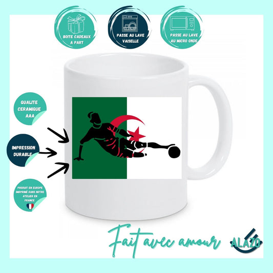 Mug Football Algérie – Joueur & Drapeau National