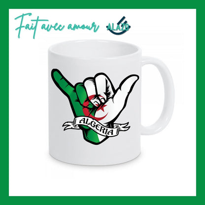 Mug Thématique "Main Algérie", Cadeau Culture Algérienne, Tasse Café, Accessoire Cuisine, Vaisselle, Souvenir Algérien