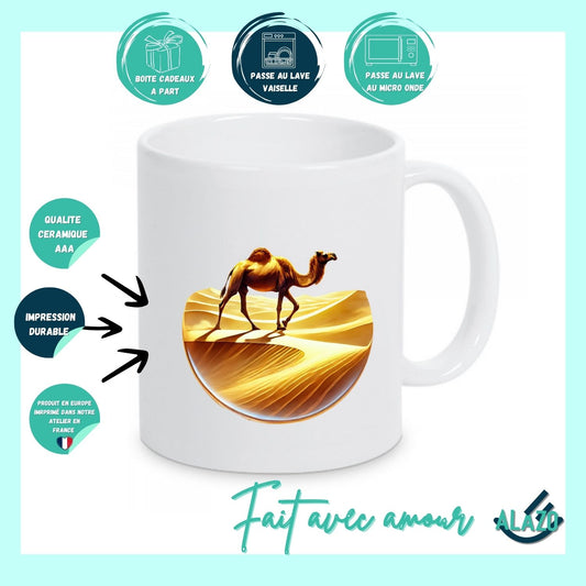 Mug Sahara Algérien – Chameau & Dunes Dorées