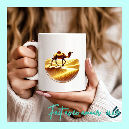 Mug Sahara Algérien – Chameau & Dunes Dorées