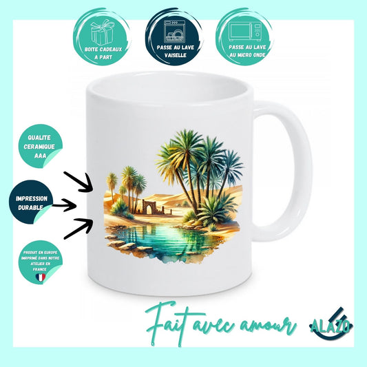 Mug Oasis Algérienne – Palmier  Dunes du Sahara