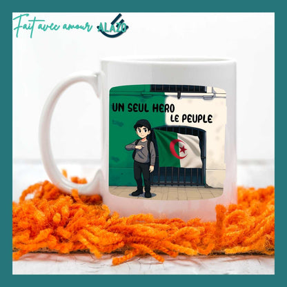 Mug “Un Seul Héros : Le Peuple” – Tasse Algérie Héros National, Cadeau Patriotique et Symbolique