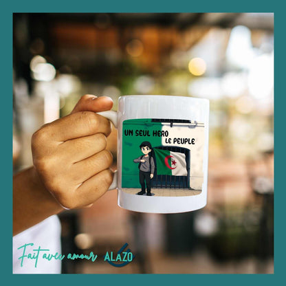 Mug “Un Seul Héros : Le Peuple” – Tasse Algérie Héros National, Cadeau Patriotique et Symbolique