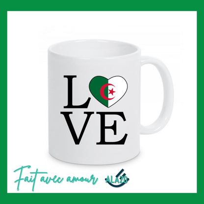 Mug LOVE Algérie, Cadeau Pour Algérien, Tasse Algérie, Souvenir d'Algérie, Tasse Café, Idée Cadeau Algérie