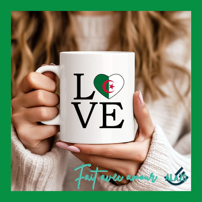 Mug LOVE Algérie, Cadeau Pour Algérien, Tasse Algérie, Souvenir d'Algérie, Tasse Café, Idée Cadeau Algérie
