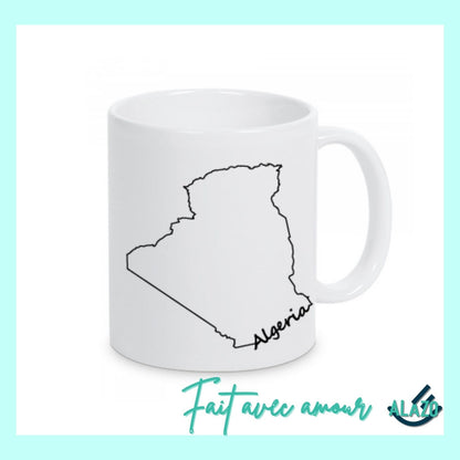 Tasse CARTE Algérie, ecriture algerie Mug Carte, Cadeau de voyageur, Cadeau d'anniversaire, Carte Algérie, Cadeau souvenir (Copie)