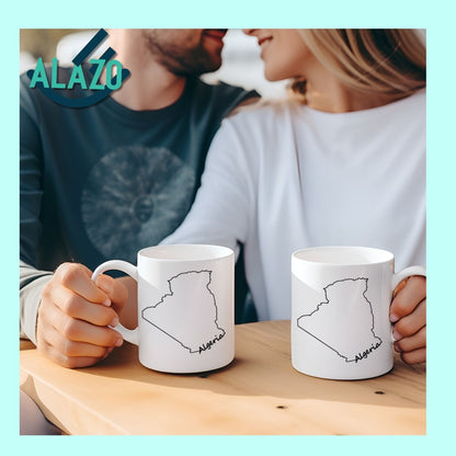 Tasse CARTE Algérie, ecriture algerie Mug Carte, Cadeau de voyageur, Cadeau d'anniversaire, Carte Algérie, Cadeau souvenir (Copie)
